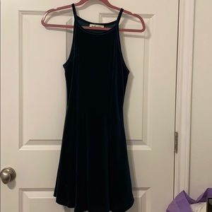 Dark Green Velvet Mini Dress